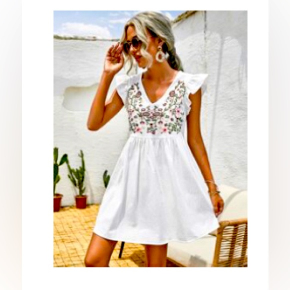 Floral Embroidery Dress